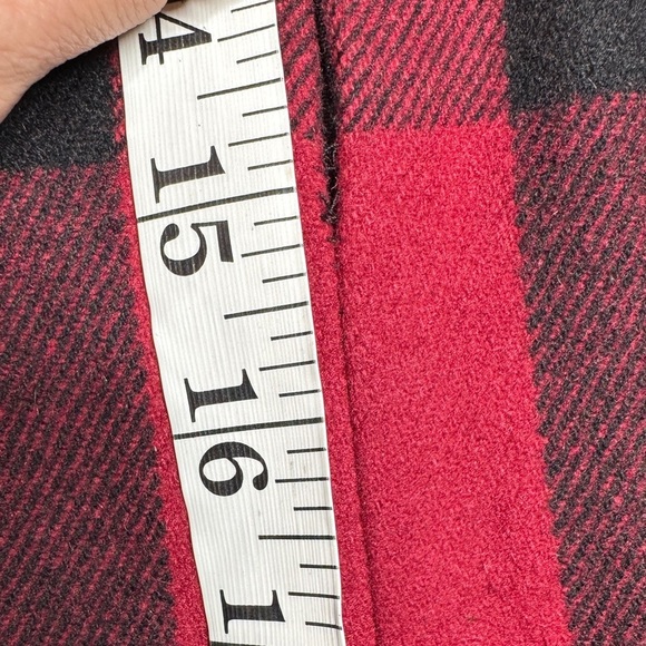 J.Crew Factory Wool Blend Harvest Plaid Buffalo Red Black Mini Skirt Size 12 - Picture 14 of 16